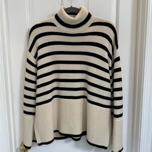 TOTEME Striped Wool Blend Turtleneck
